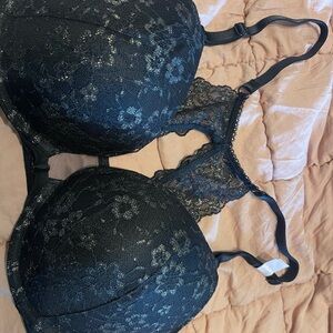 Victoria's Secret Black Floral Lace Bra